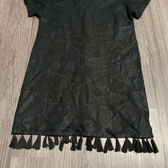 Madewell Black Dress with Tassel Hem - Picture 4 of 9